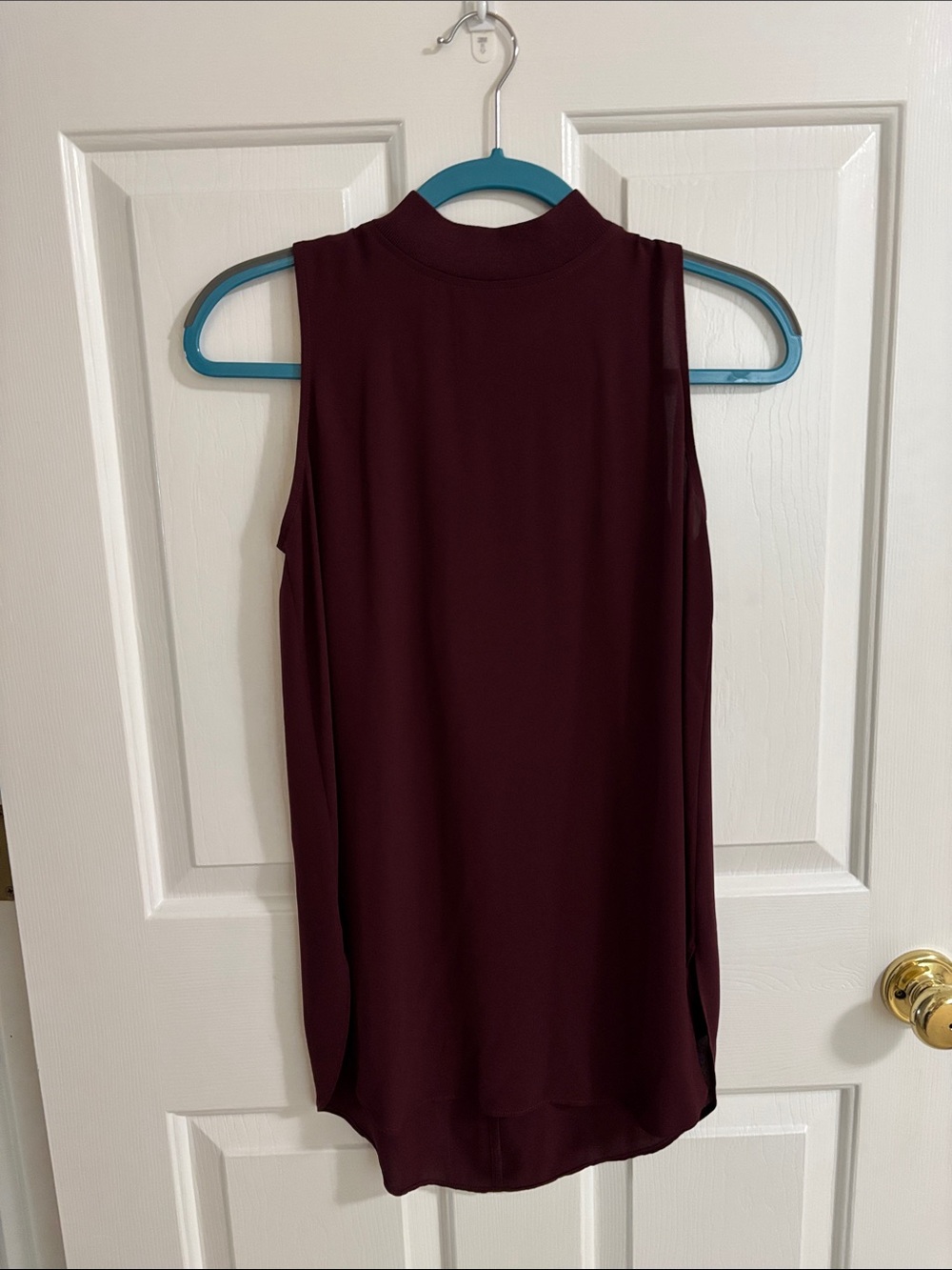 LOFT Sleeveless Mock Neck Camisole - Burgundy